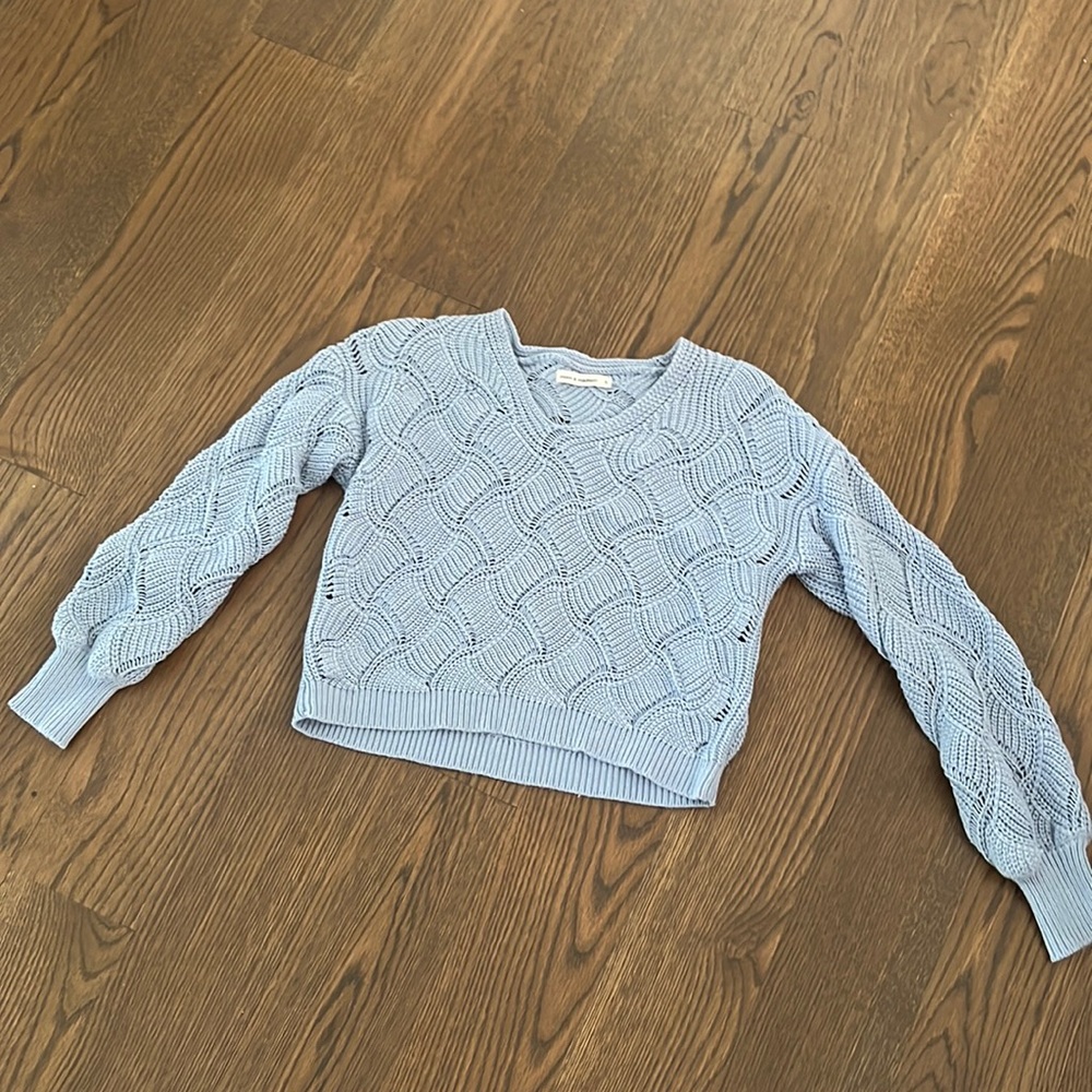 blue cropped sweater